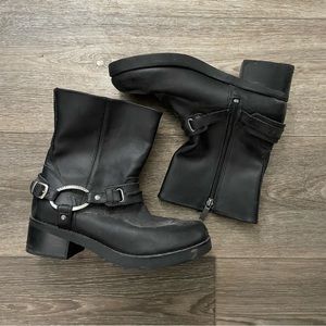 Vintage Harley Davidson Motorcycle Chunky Biker Boots